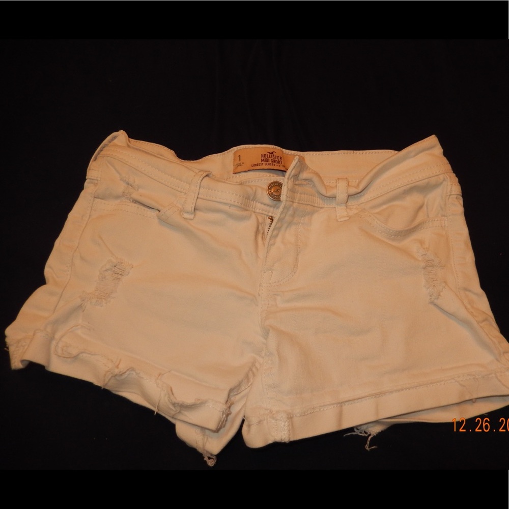 White jean shorts